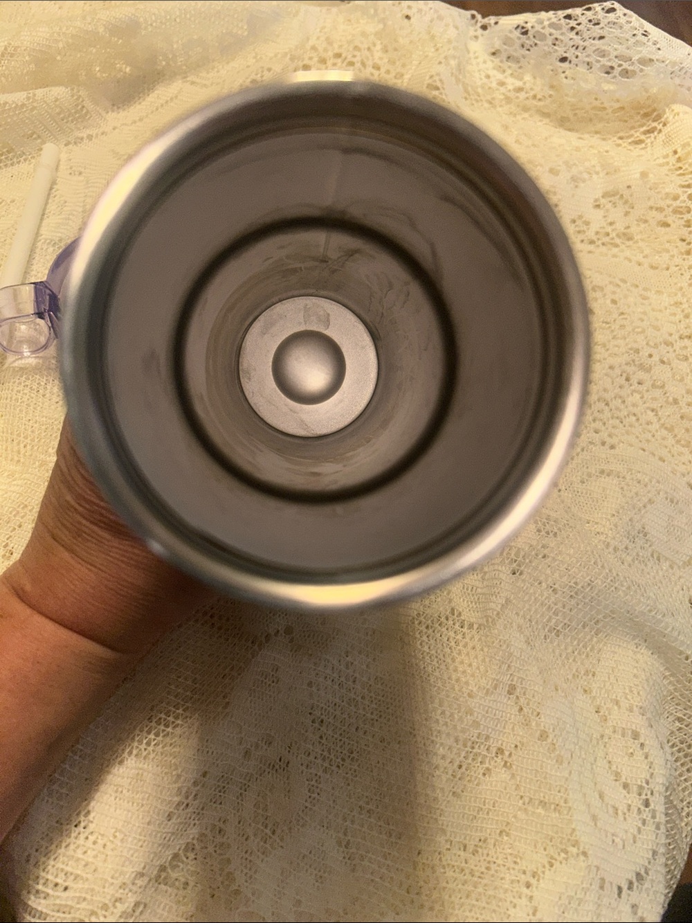Dunkin Iridescent White Travel Tumbler with Lid and White Straw included - Picture 3 of 12